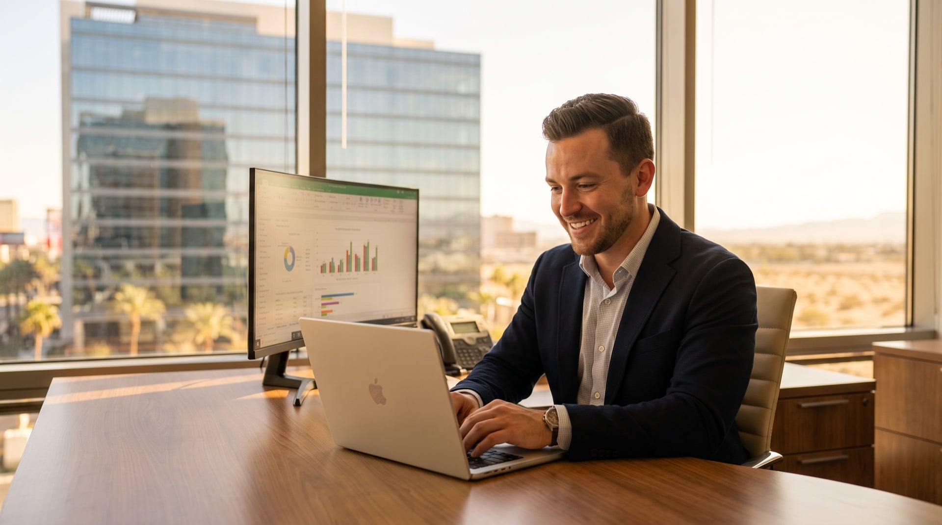 Reviewing an AI analytics dashboard