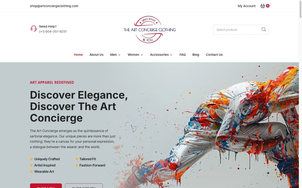 The Art Concierge website built by Spectral Vision