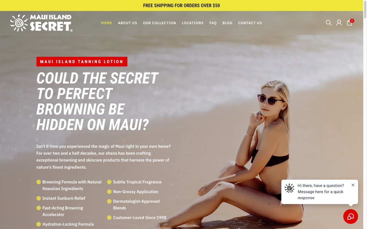 Maui Island Secret website built by Spectral Vision