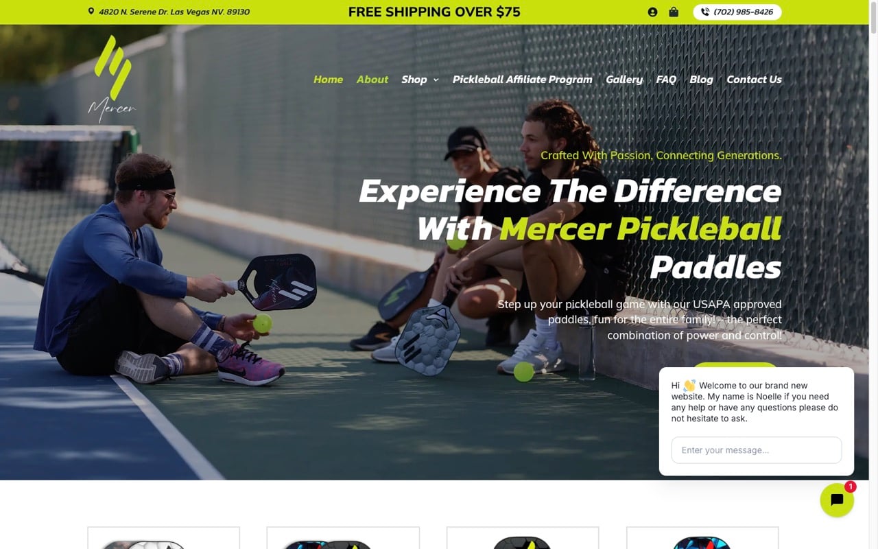 Mercer Pickleball website built by Spectral Vision