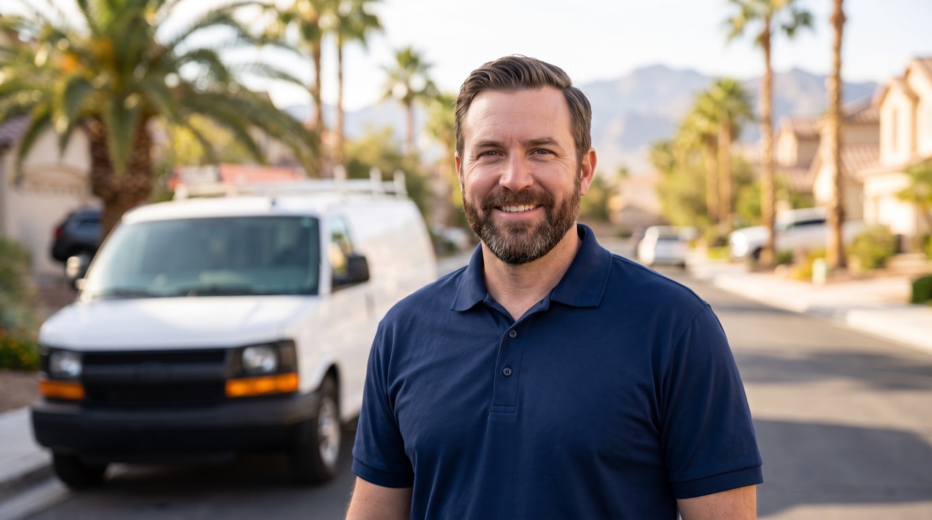 Vancouver HVAC company owner with his service van