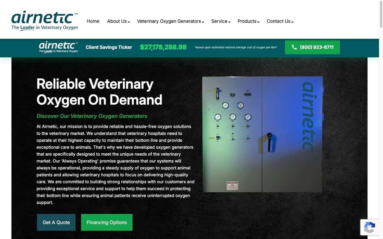 Airnetic website built by Spectral Vision