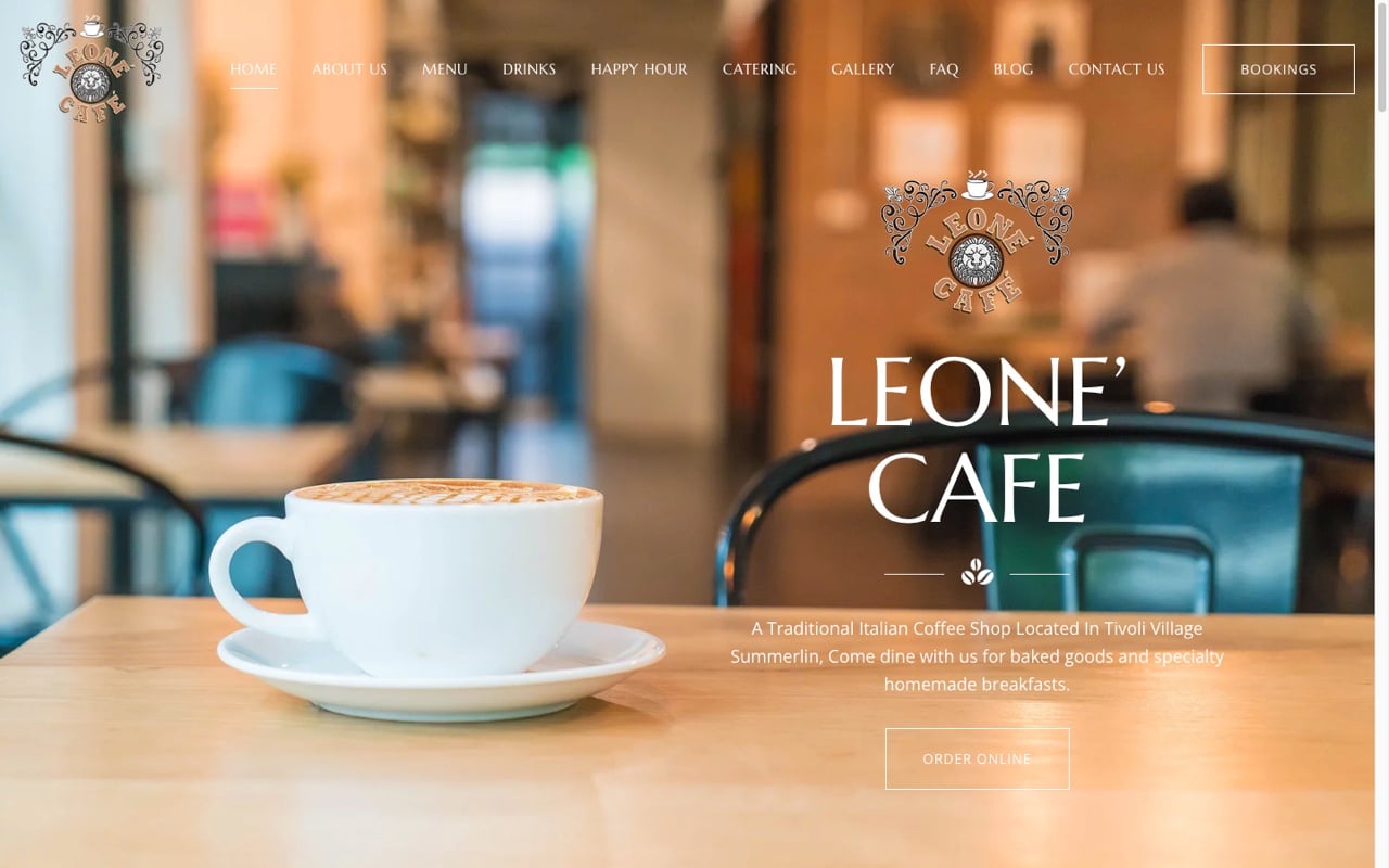 Leone Cafe website built by Spectral Vision