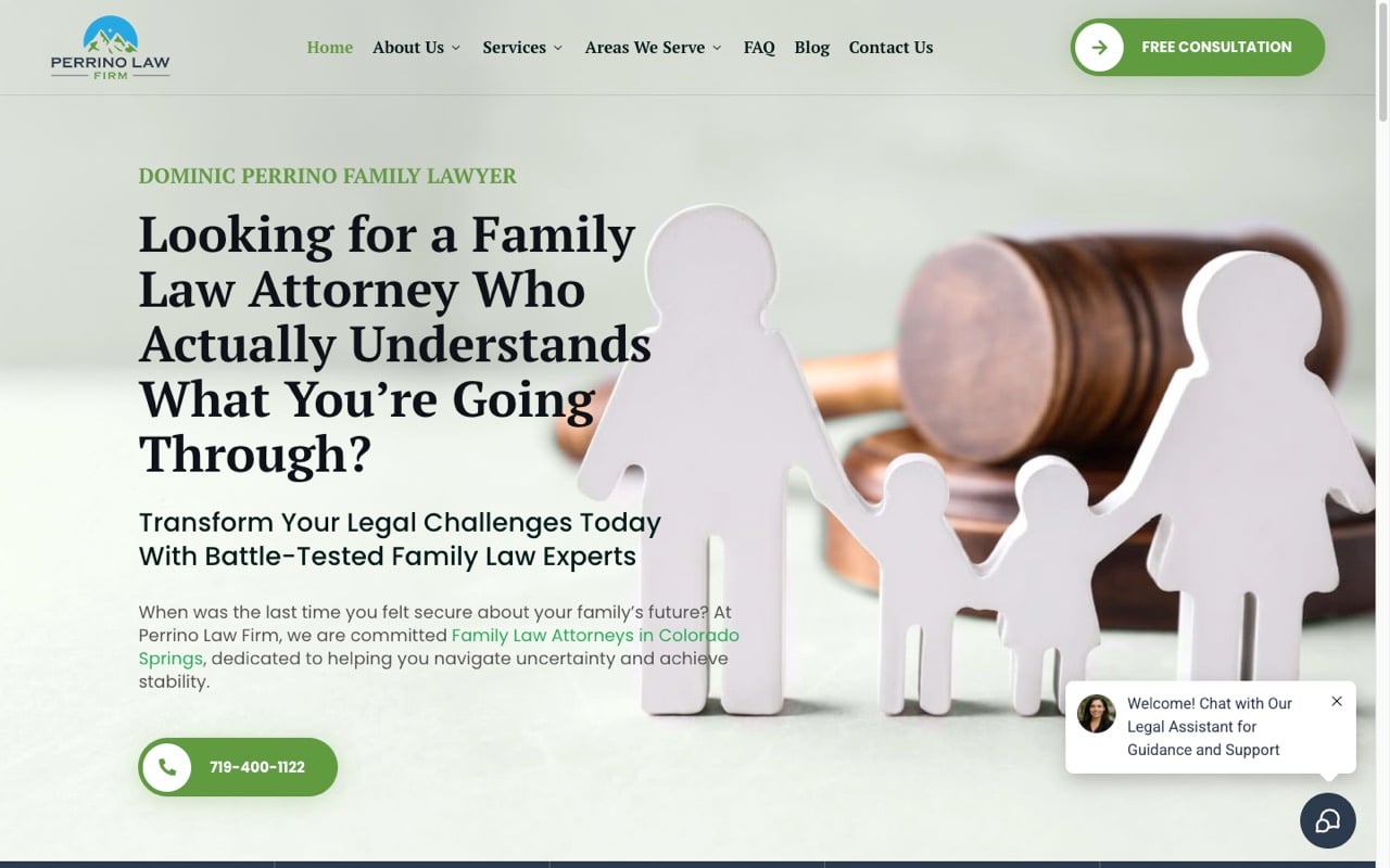 Perrino Law Firm website built by Spectral Vision