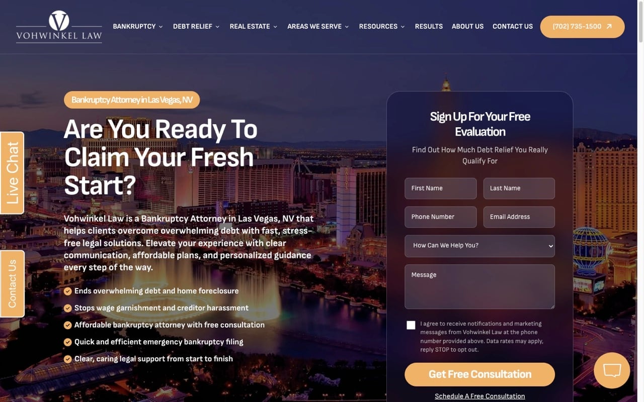 Vohwinkel Law website built by Spectral Vision