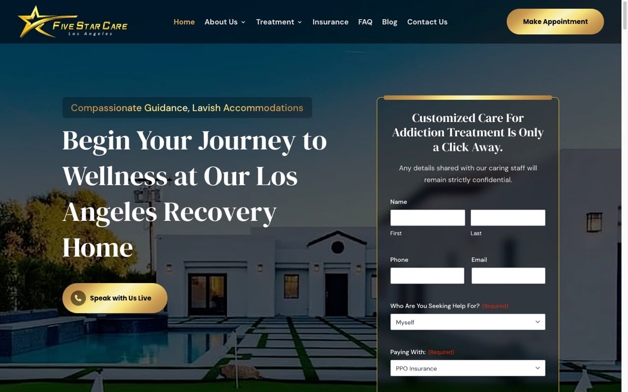 5 Star Recovery website built by Spectral Vision