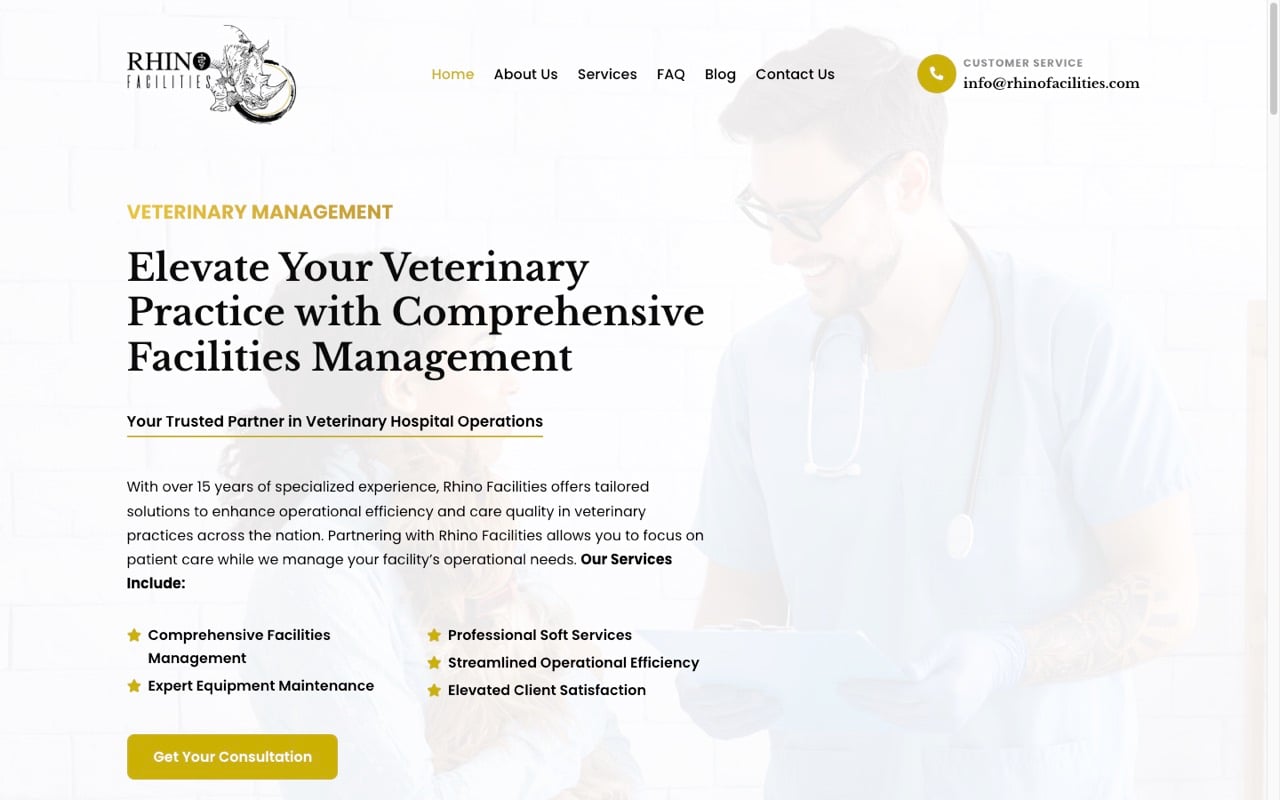 Rhino Facilities website built by Spectral Vision