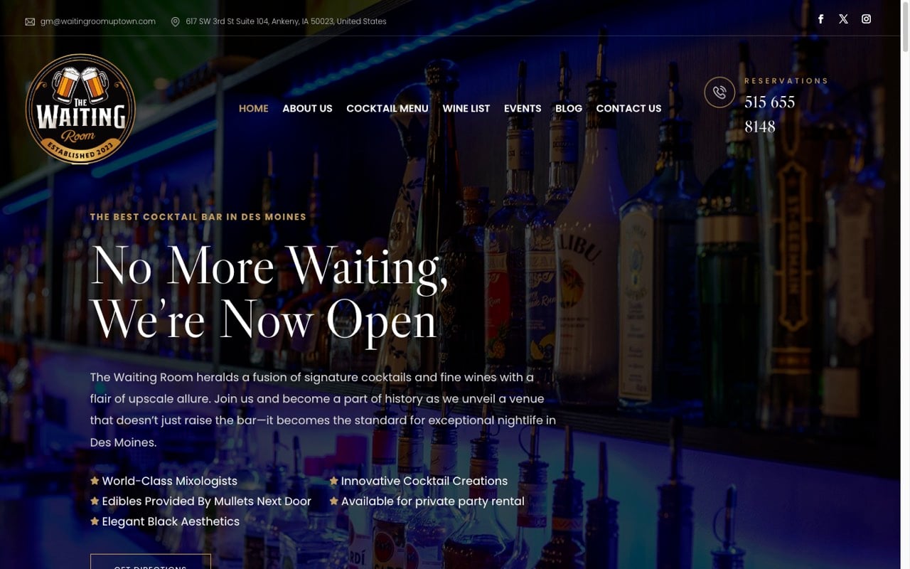 The Waiting Room website built by Spectral Vision