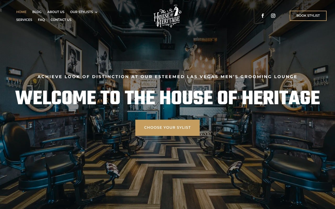 House of Heritage Salon website built by Spectral Vision
