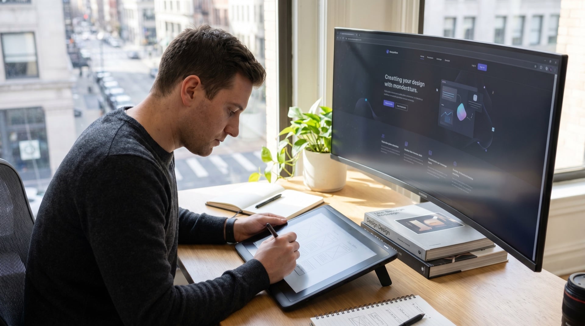 Custom website design in progress
